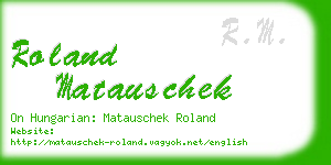 roland matauschek business card